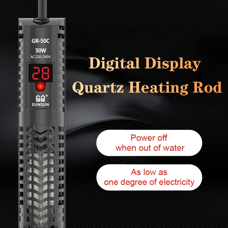 Fish Tank Heater - Aquarium onderwaterverwarmer viskom kwartsglas LCD-display 220V