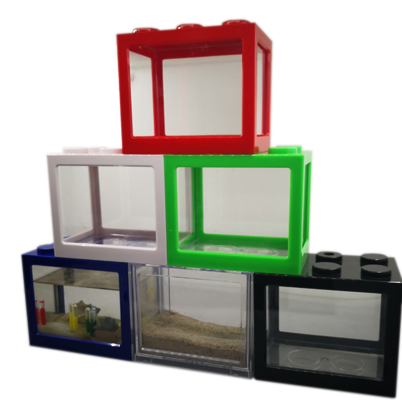 Aquarium Fish Betta - 7-kleurige mini-aquarium betta-viskom, creatief combineerbaar, ecologisch