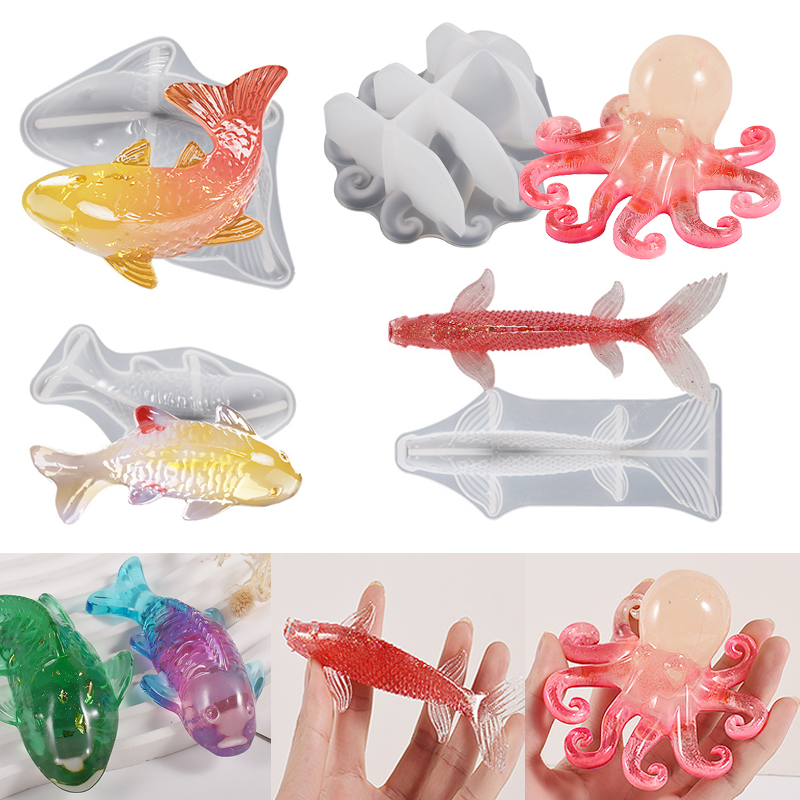 Fish Aquarium Home - 3D Koi Visvormige Epoxyhars Mal Oceaan