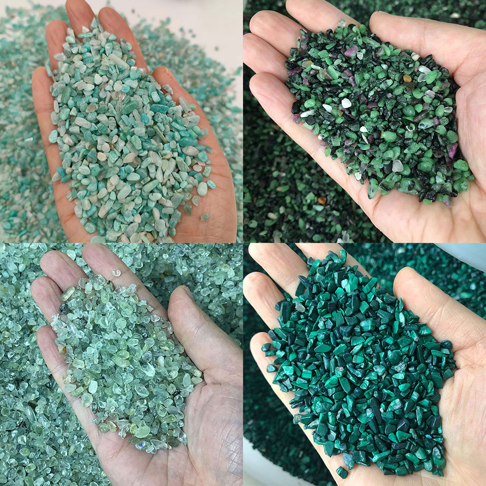 Fish Tank Gravel - Natuursteen Kristallen Mini Peridot Amazoniet Malachiet