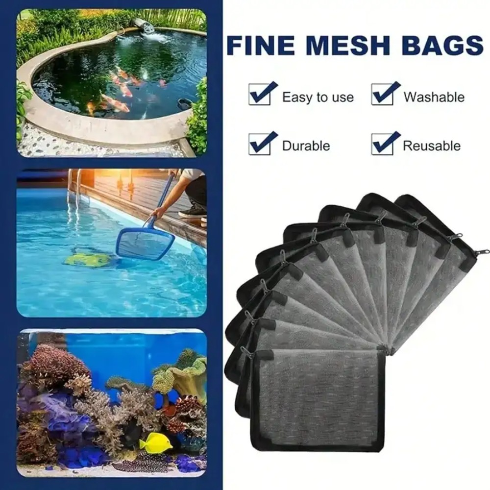 Aquarium Fish Keeping - 10 stuks duurzame, ademende, zwarte filterzakken