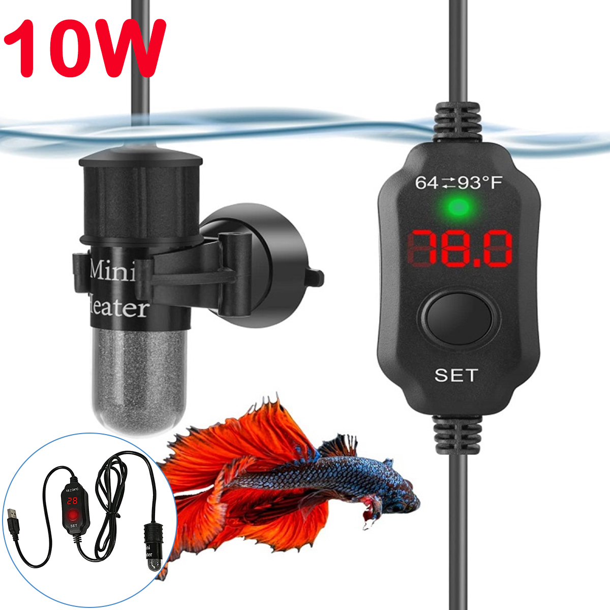 10W verstelbare aquariumverwar - Fish Tank Heater recensie en prijs